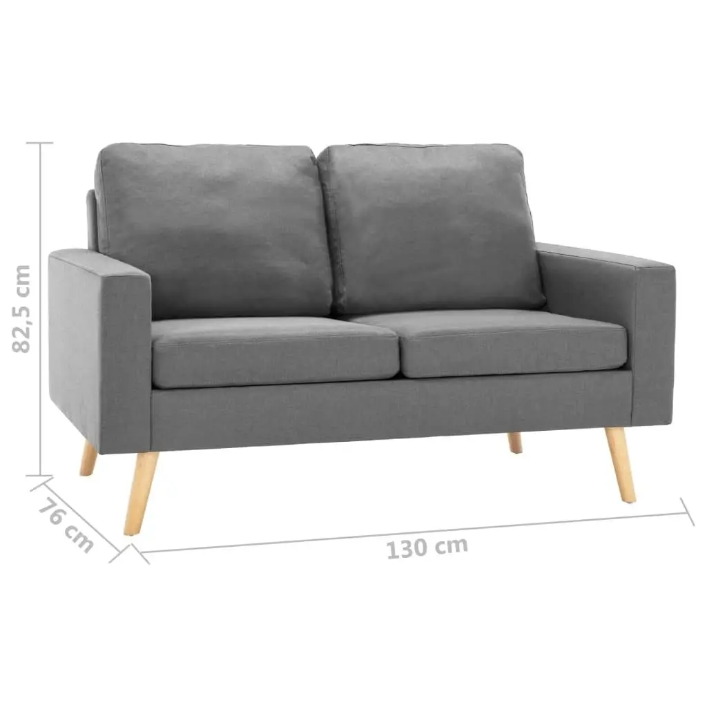 2-Seater Sofa Light Grey Fabric 288703