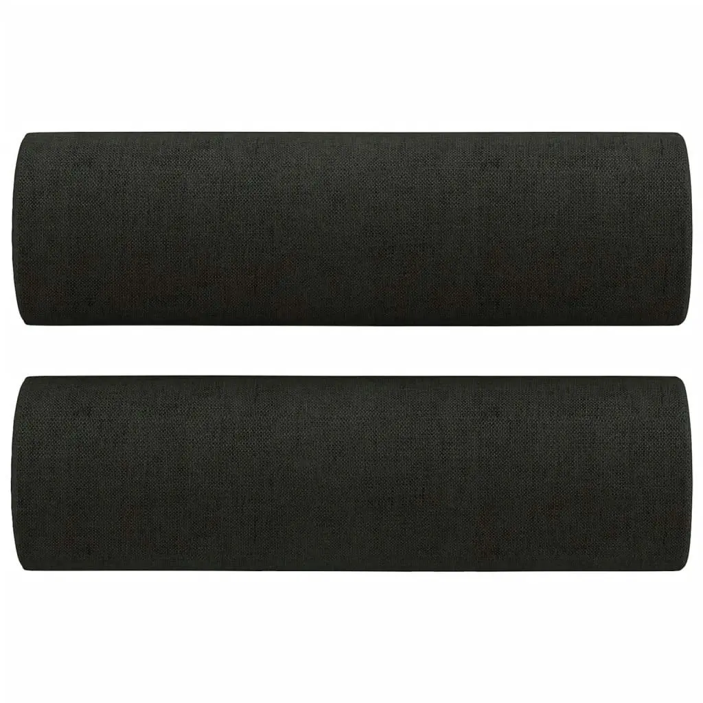 2-Seater Sofa with Throw Pillows Black 120 cm Fabric 3200841