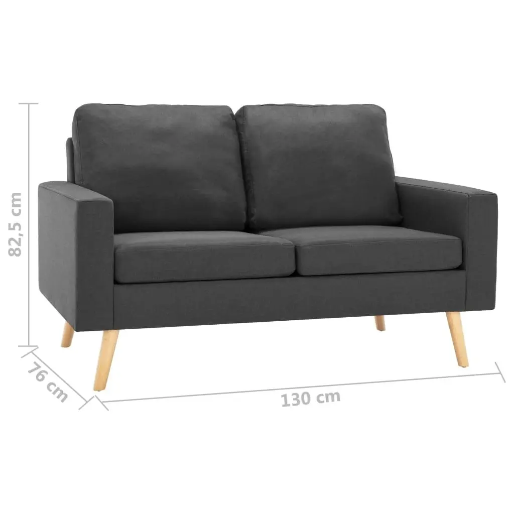 2-Seater Sofa Dark Grey Fabric 288704