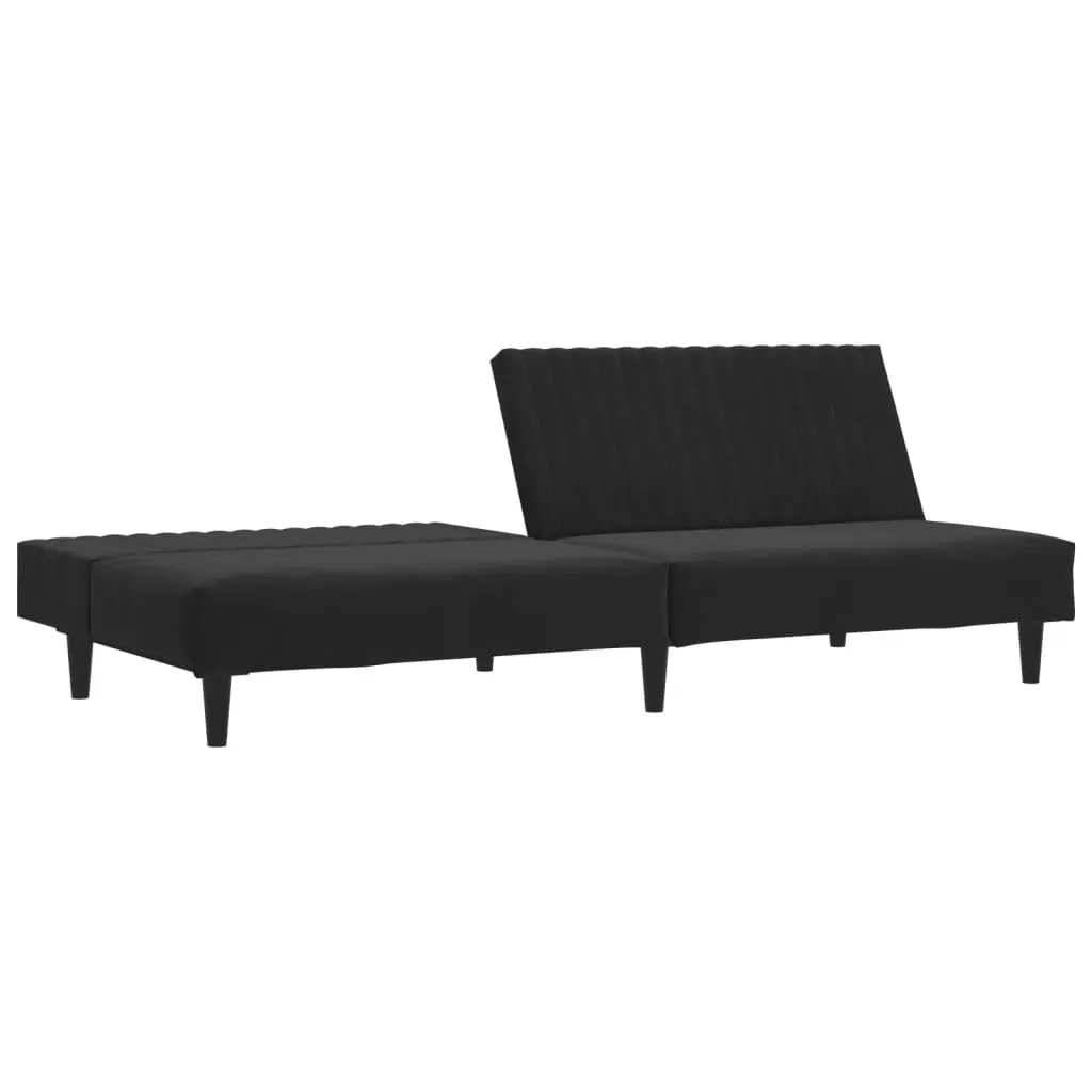 2-Seater Sofa Bed Black Velvet 337645