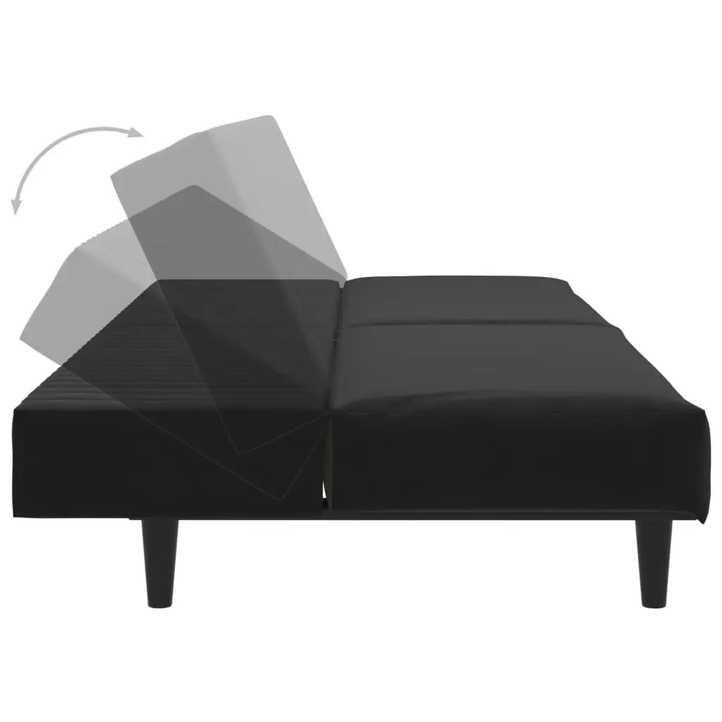 2-Seater Sofa Bed Black Velvet 337645