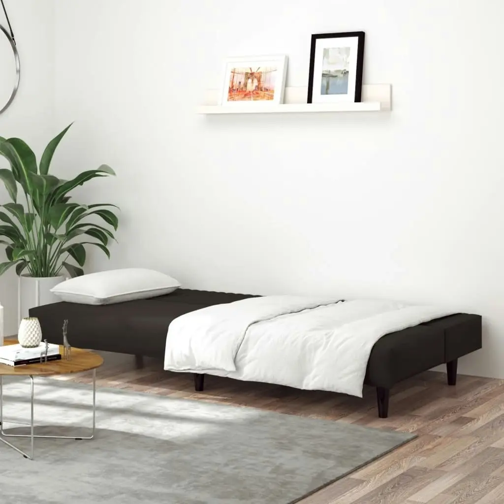 2-Seater Sofa Bed Black Velvet 337645