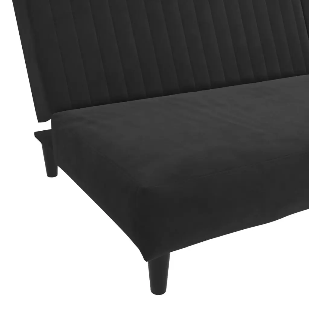 2-Seater Sofa Bed Black Velvet 337645