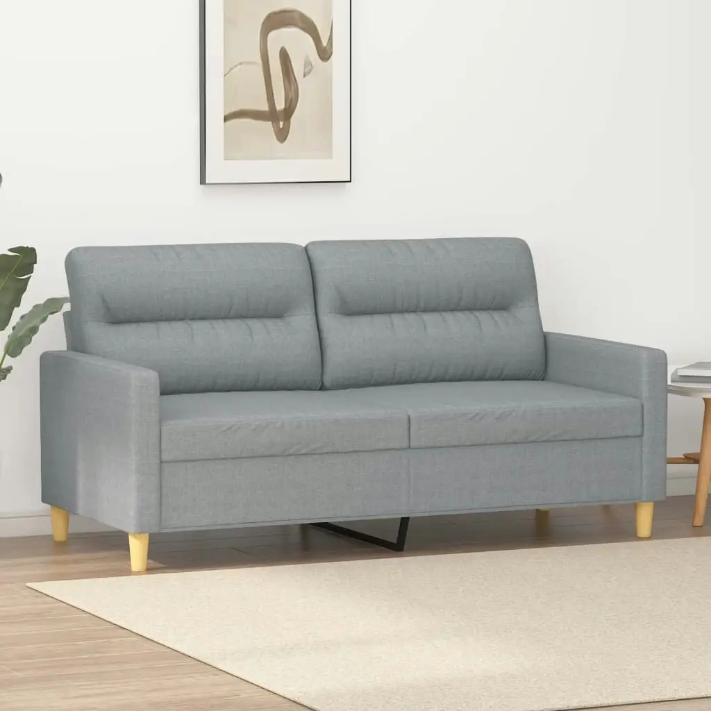 2-Seater Sofa Light Grey 140 cm Fabric 359235