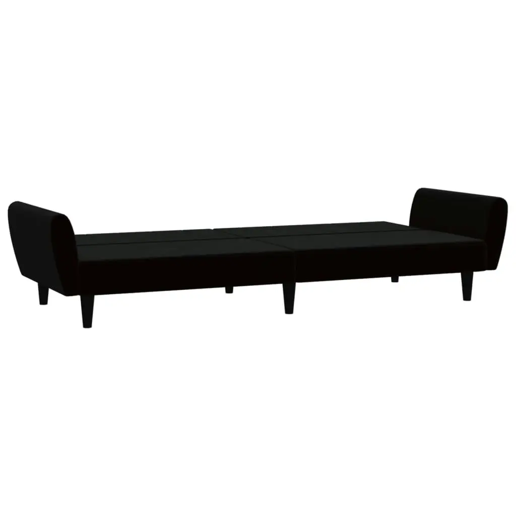 2-Seater Sofa Bed Black Velvet 375863