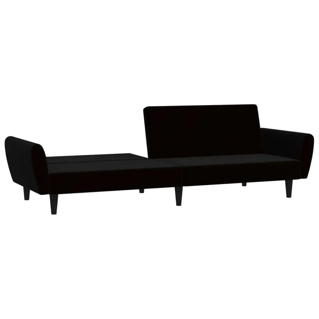 2-Seater Sofa Bed Black Velvet 375863