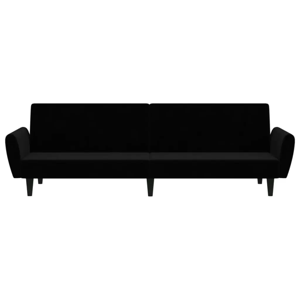 2-Seater Sofa Bed Black Velvet 375863