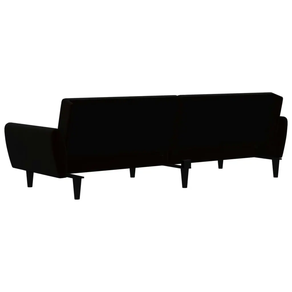 2-Seater Sofa Bed Black Velvet 375863