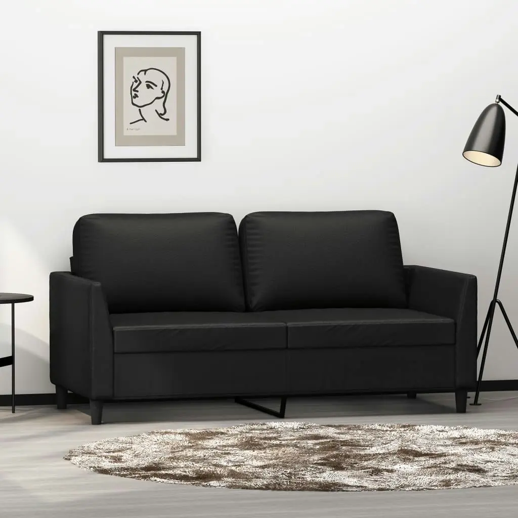 2-Seater Sofa Black 140 cm Faux Leather 359333