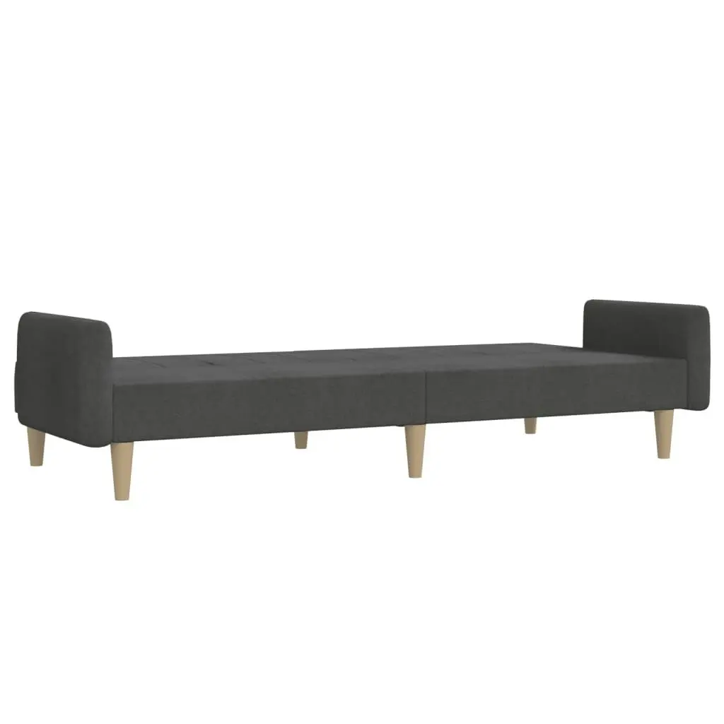 2-Seater Sofa Bed Dark Grey Fabric 375853