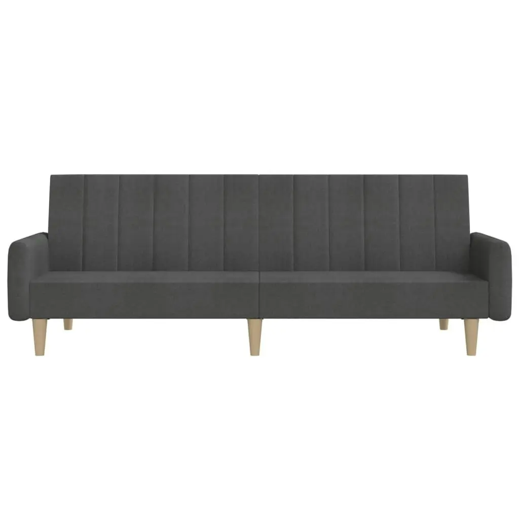 2-Seater Sofa Bed Dark Grey Fabric 375853