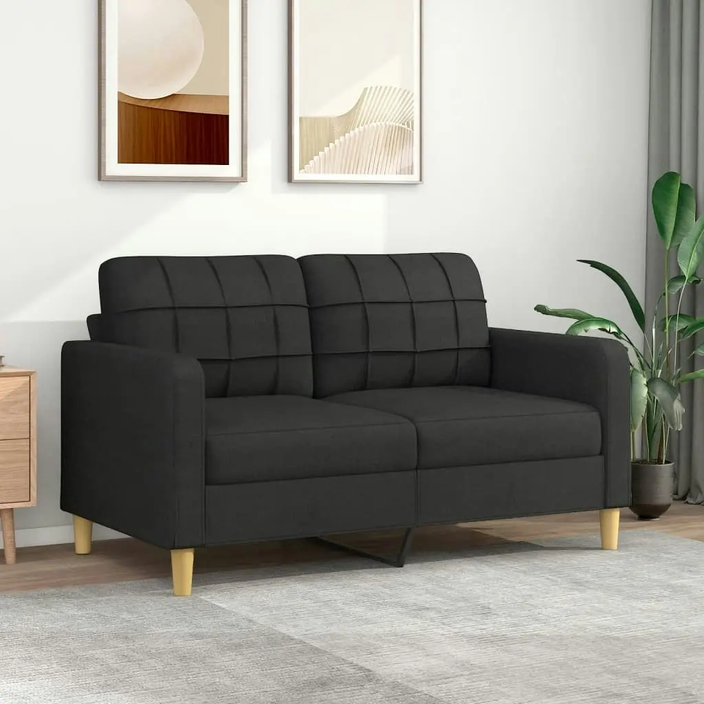 2-Seater Sofa Black 140 cm Fabric 359095