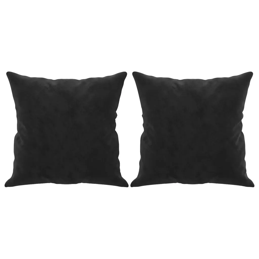 2-Seater Sofa with Throw Pillows Black 140 cm Velvet 3200950