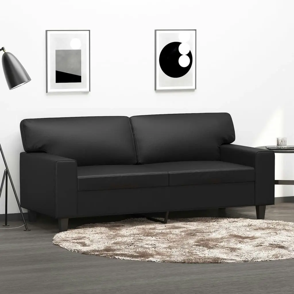 2-Seater Sofa Black 140 cm Faux Leather 359417