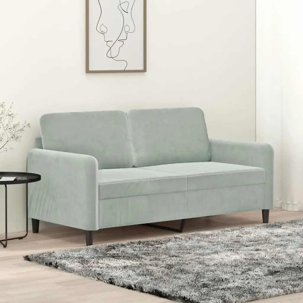 2-Seater Sofa Light Grey 140 cm Velvet 359442