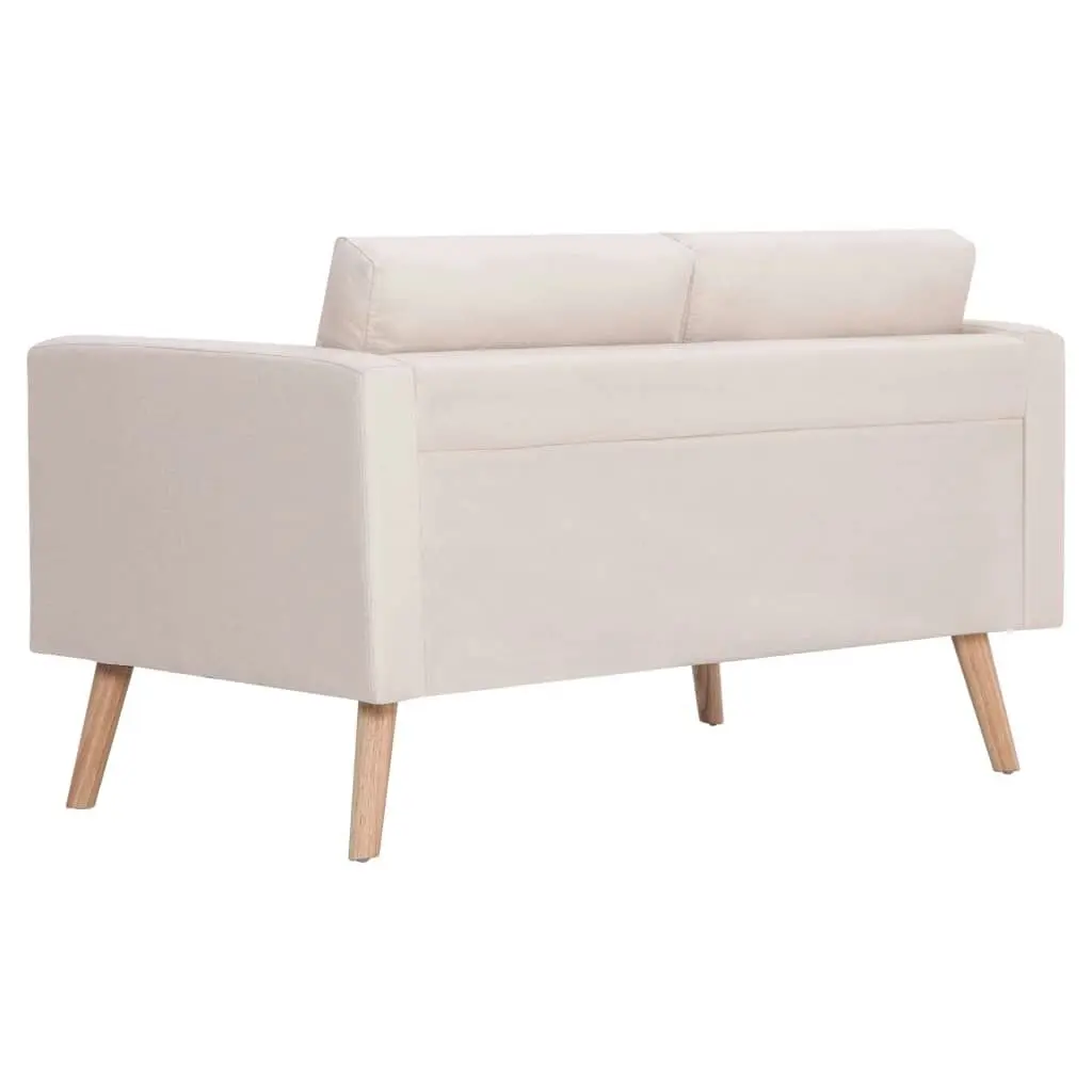 2-Seater Sofa Fabric Cream 281351