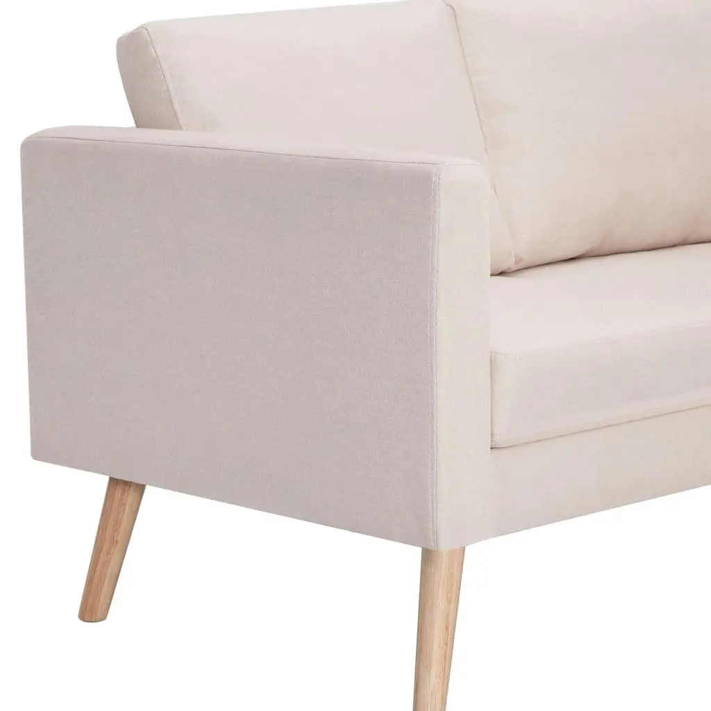 2-Seater Sofa Fabric Cream 281351