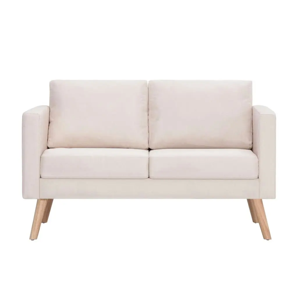 2-Seater Sofa Fabric Cream 281351