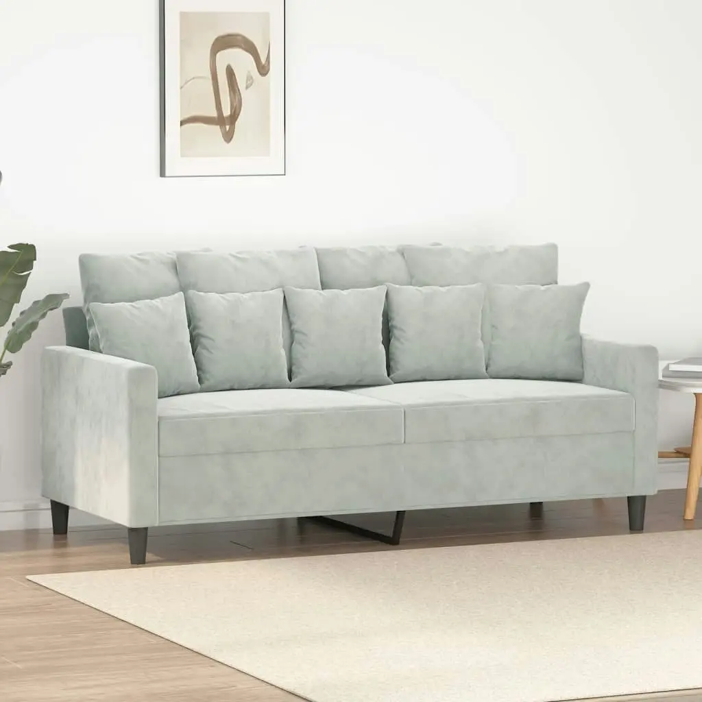 2-Seater Sofa Light Grey 140 cm Velvet 359303