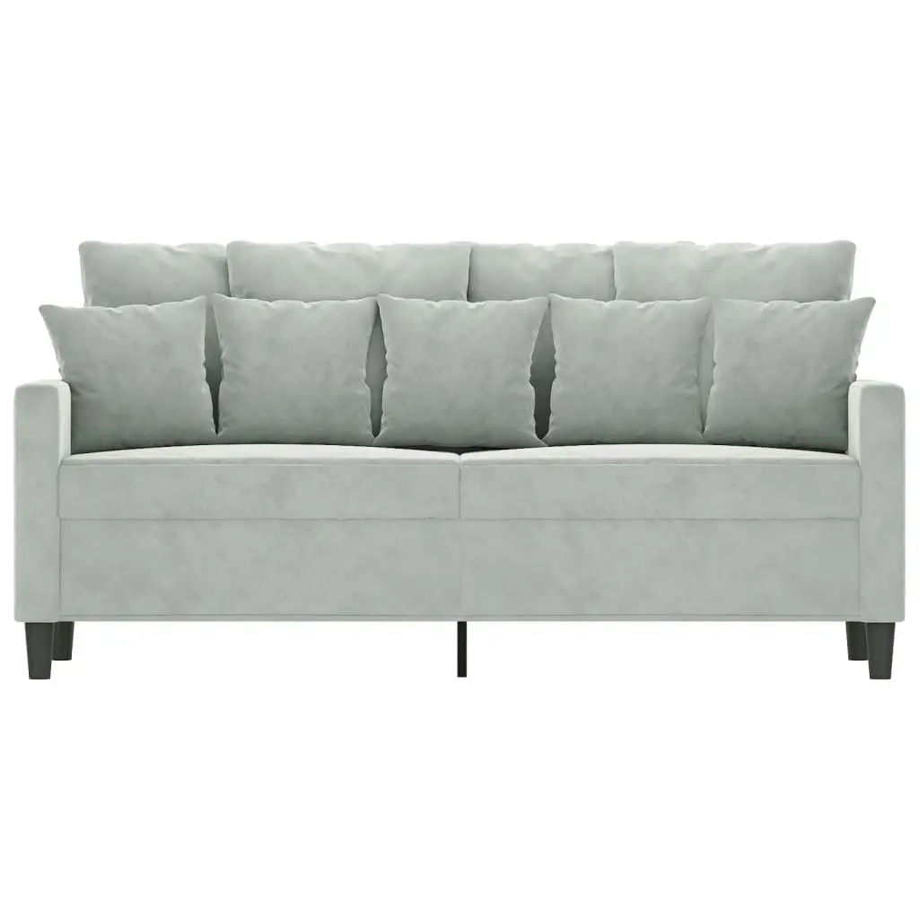 2-Seater Sofa Light Grey 140 cm Velvet 359303