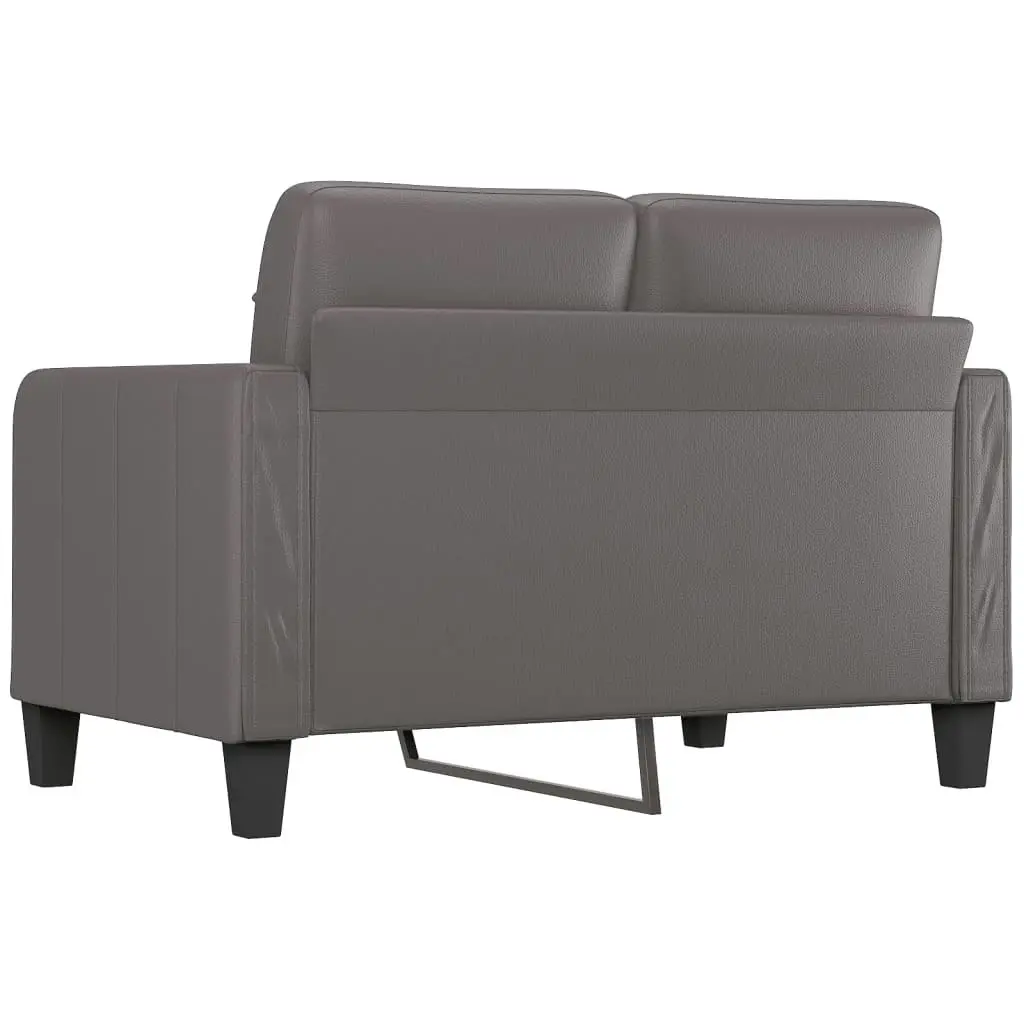 2-Seater Sofa Grey 120 cm Faux Leather 359114