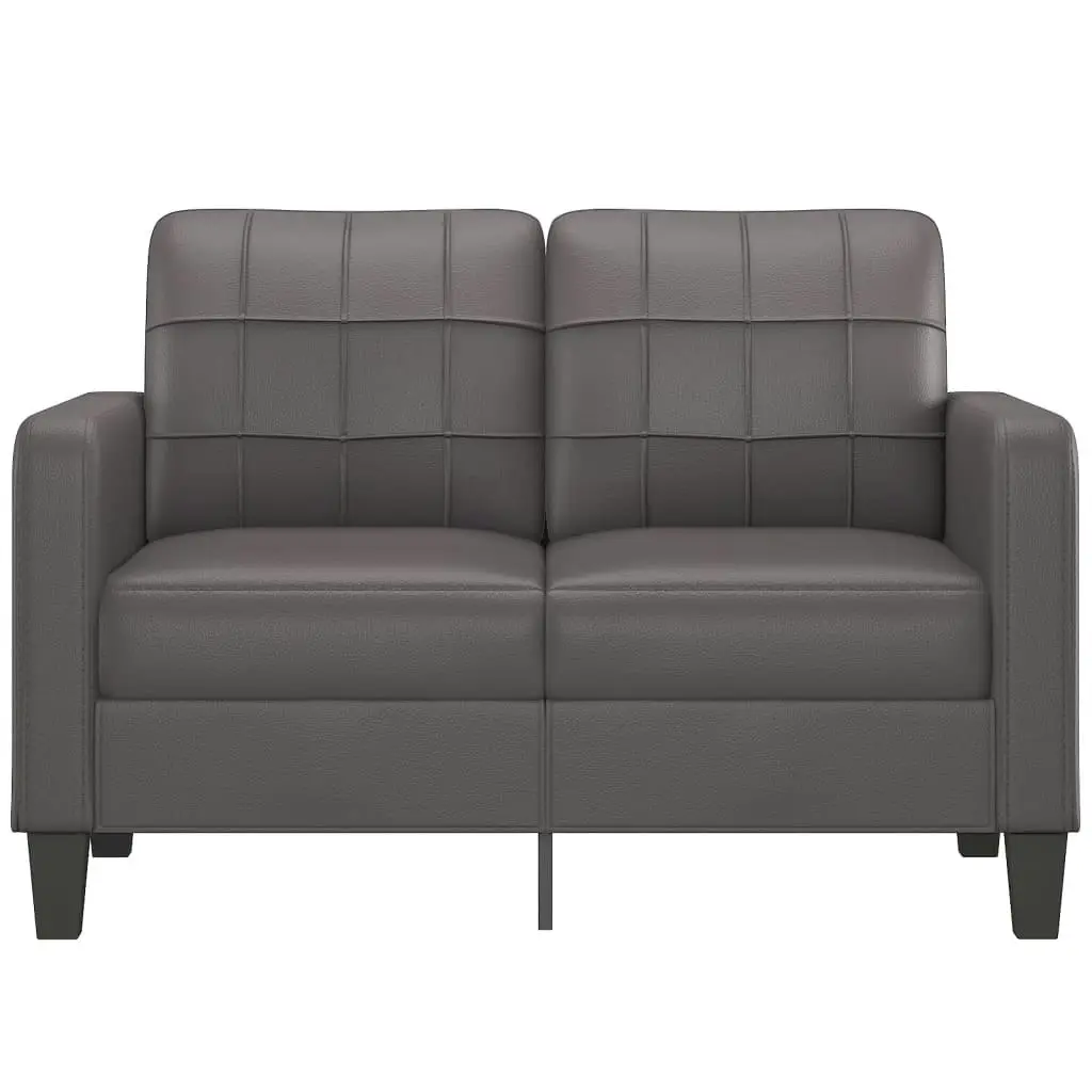 2-Seater Sofa Grey 120 cm Faux Leather 359114