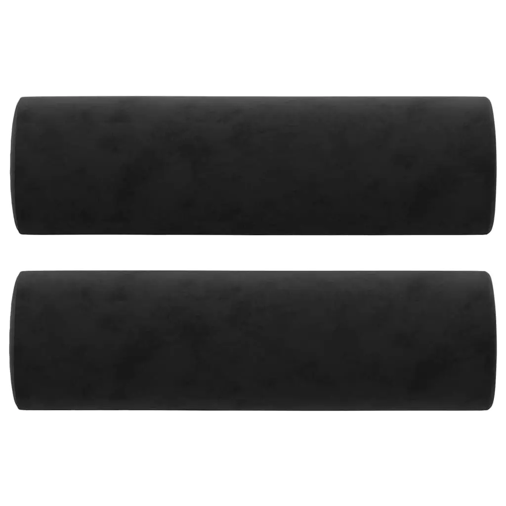 2-Seater Sofa with Throw Pillows Black 140 cm Velvet 3200886