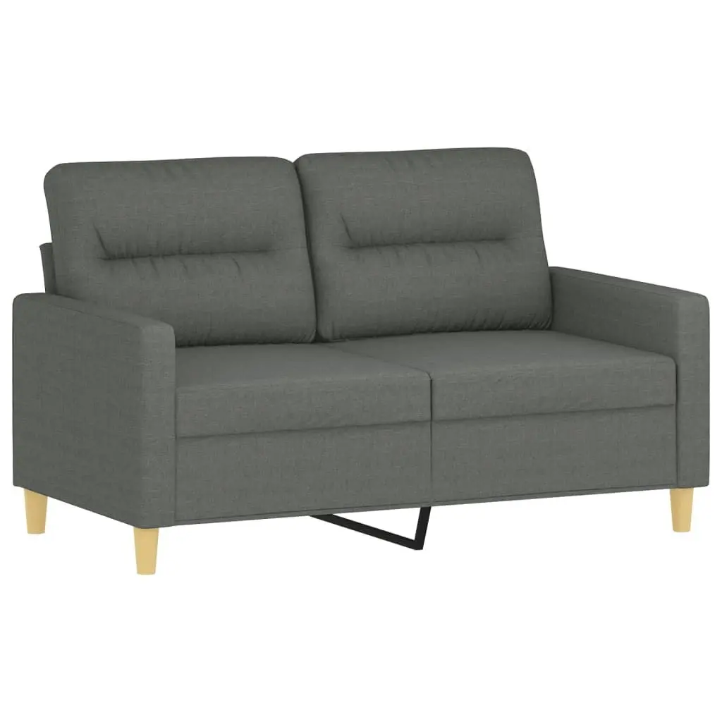 2-Seater Sofa with Throw Pillows Dark Grey 120 cm Fabric 3200814