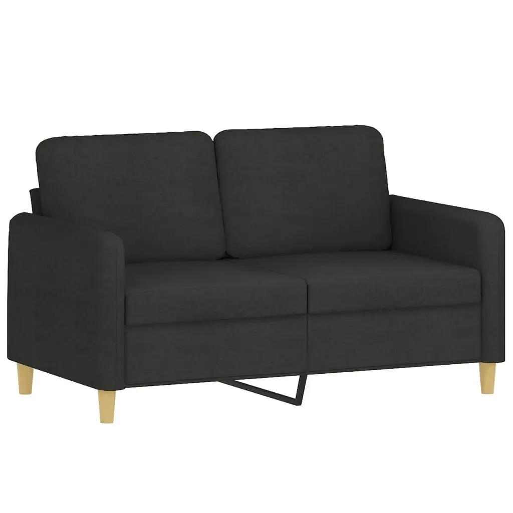 2-Seater Sofa with Throw Pillows Black 120 cm Fabric 3200905