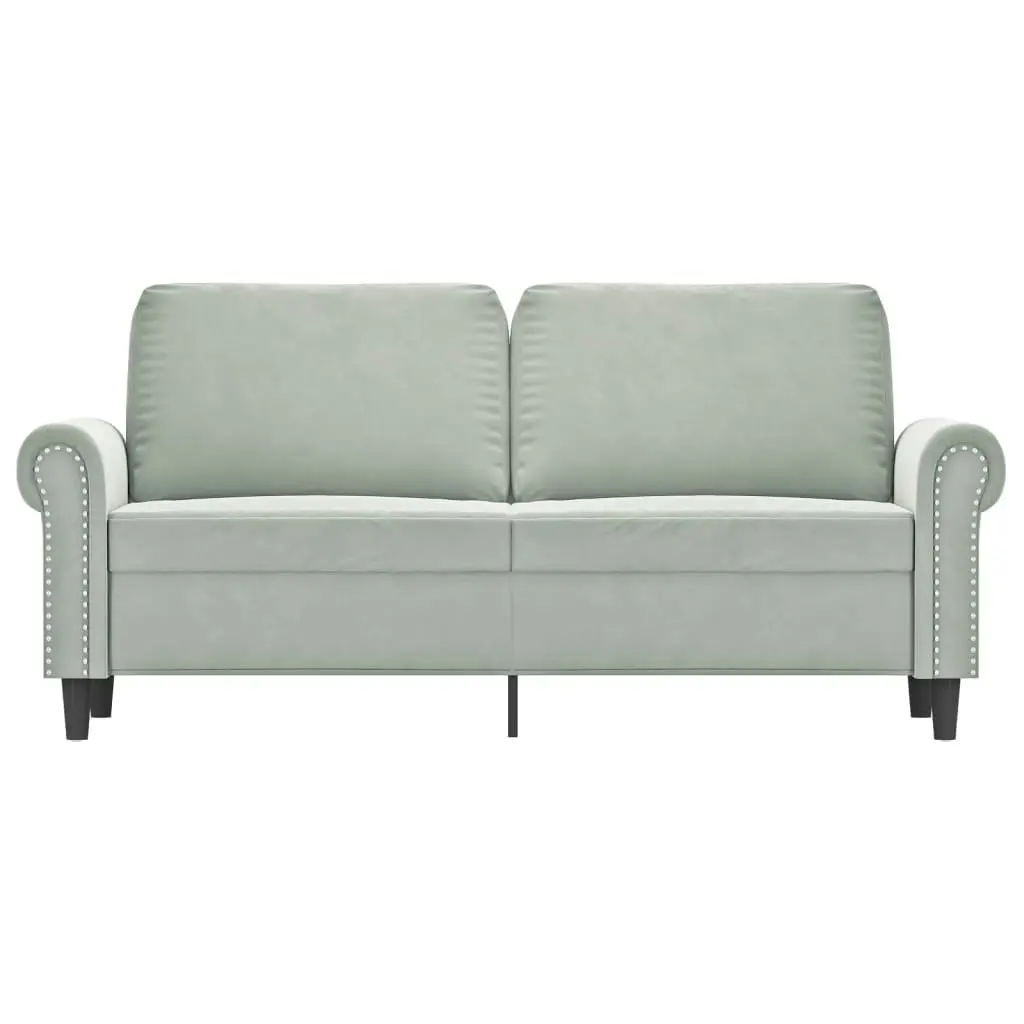 2-Seater Sofa Light Grey 140 cm Velvet 359529