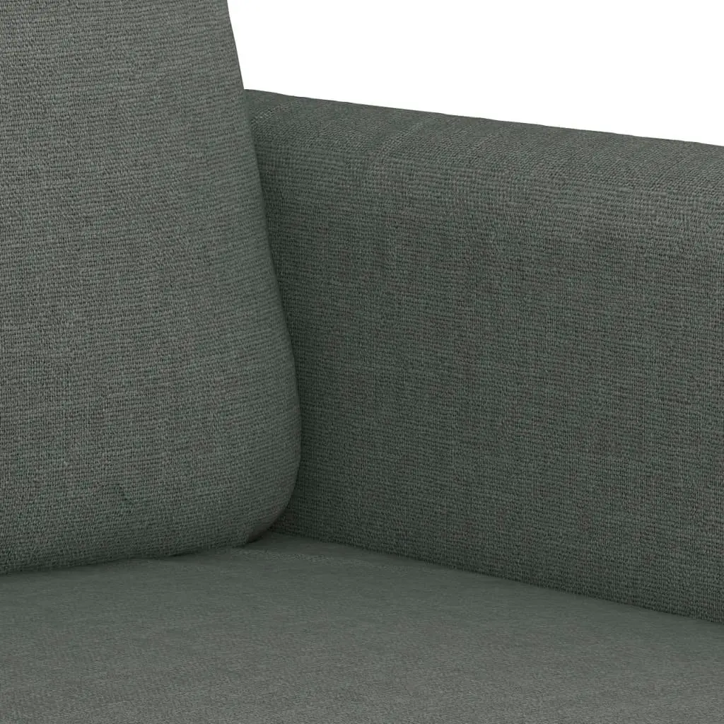 2 Piece Sofa Set with Pillows Dark Grey Fabric 3202135