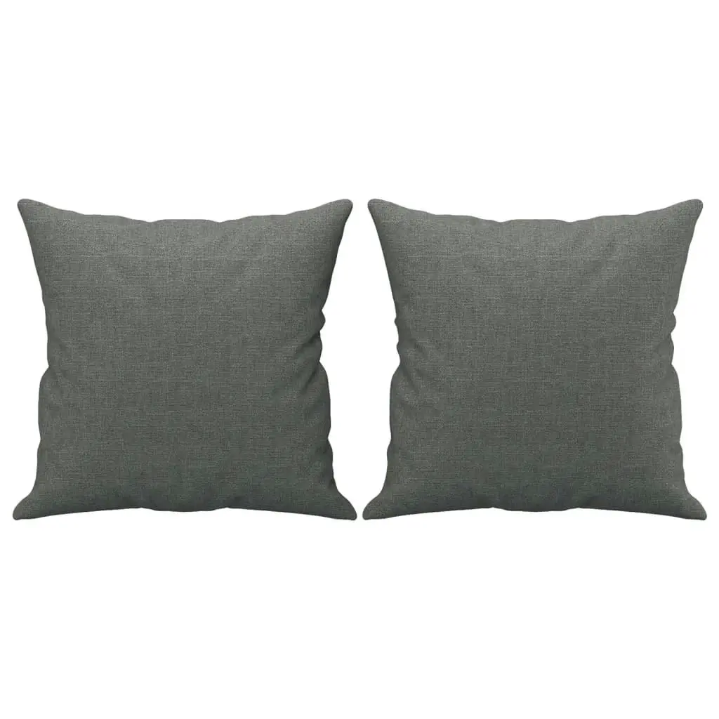 2 Piece Sofa Set with Pillows Dark Grey Fabric 3202135