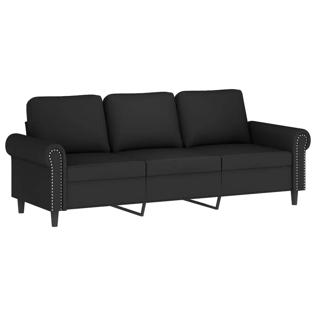 2 Piece Sofa Set with Pillows Black Velvet 3202275