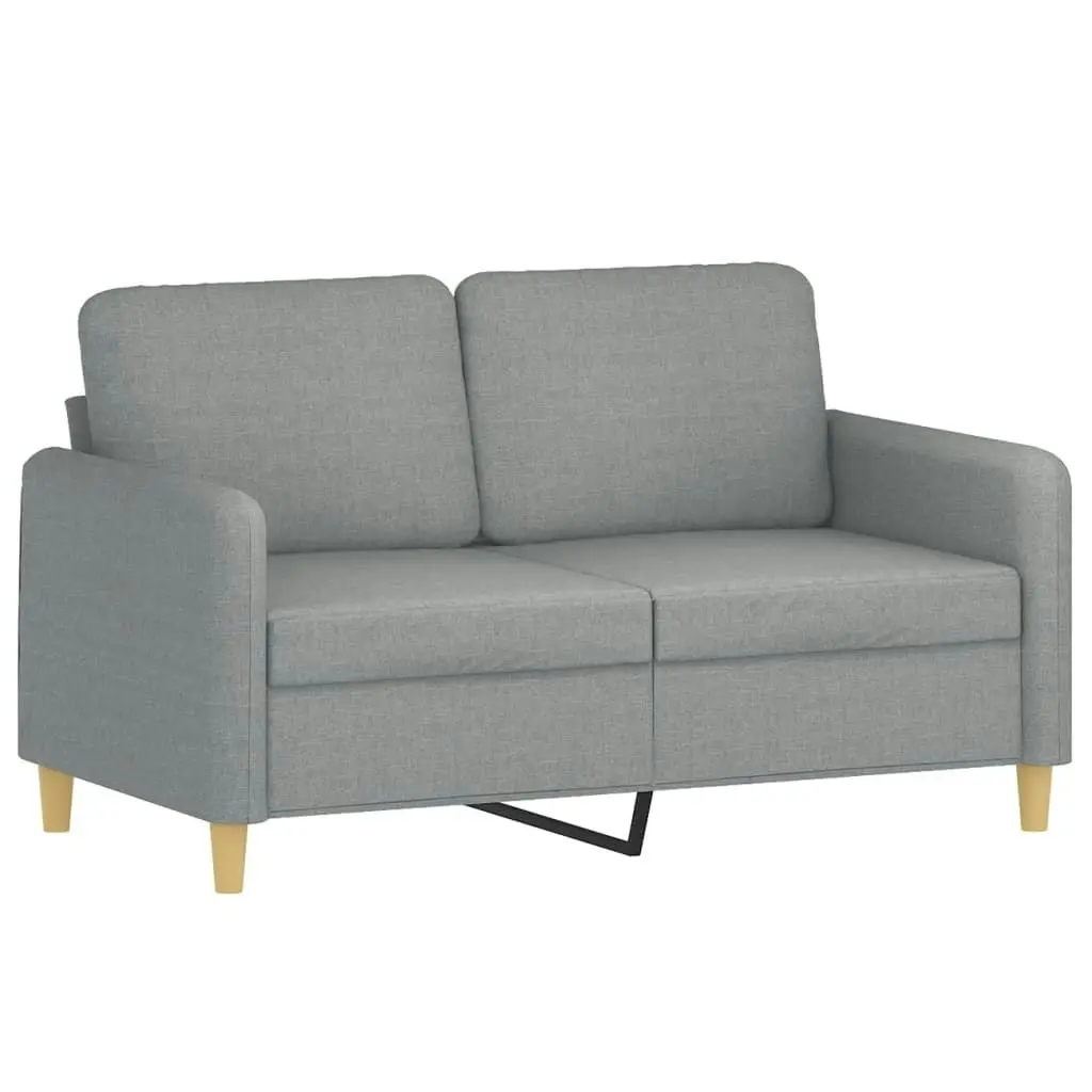 2-Seater Sofa with Throw Pillows Light Grey 120 cm Fabric 3200901