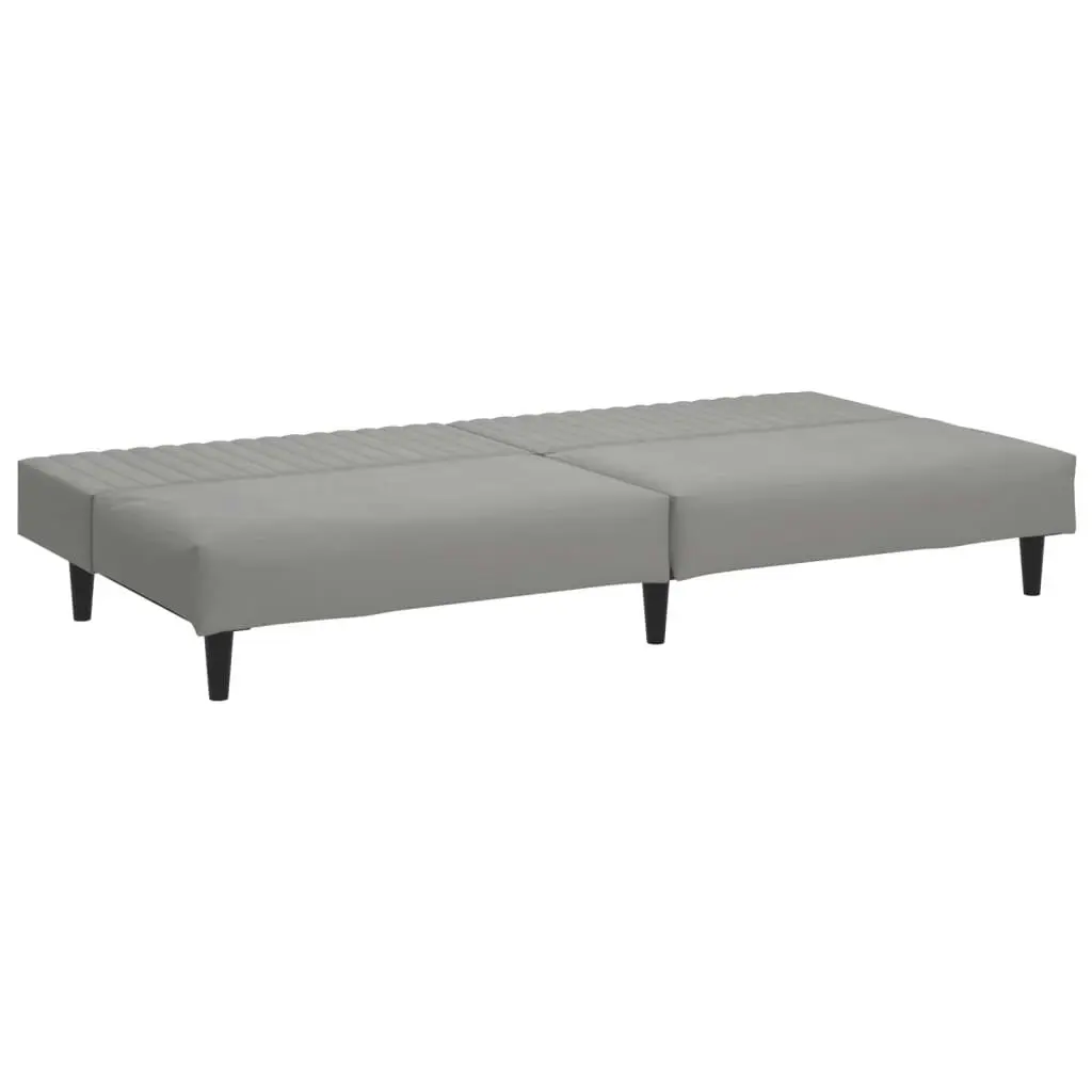 2-Seater Sofa Bed Light Grey Velvet 375926