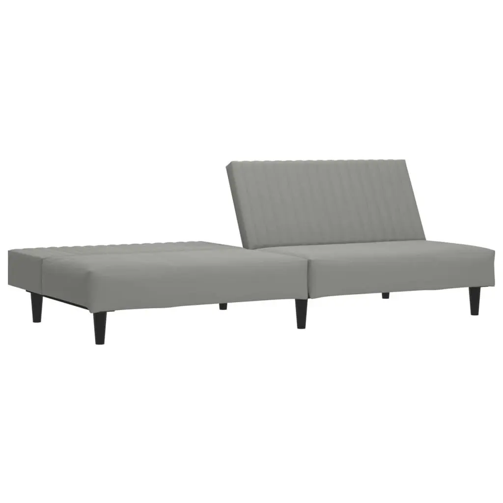 2-Seater Sofa Bed Light Grey Velvet 375926