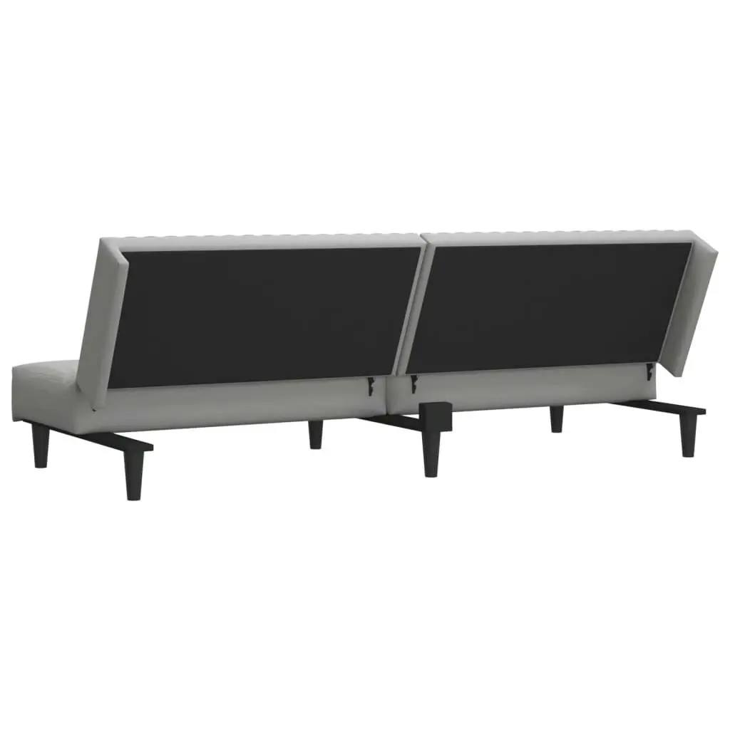 2-Seater Sofa Bed Light Grey Velvet 375926