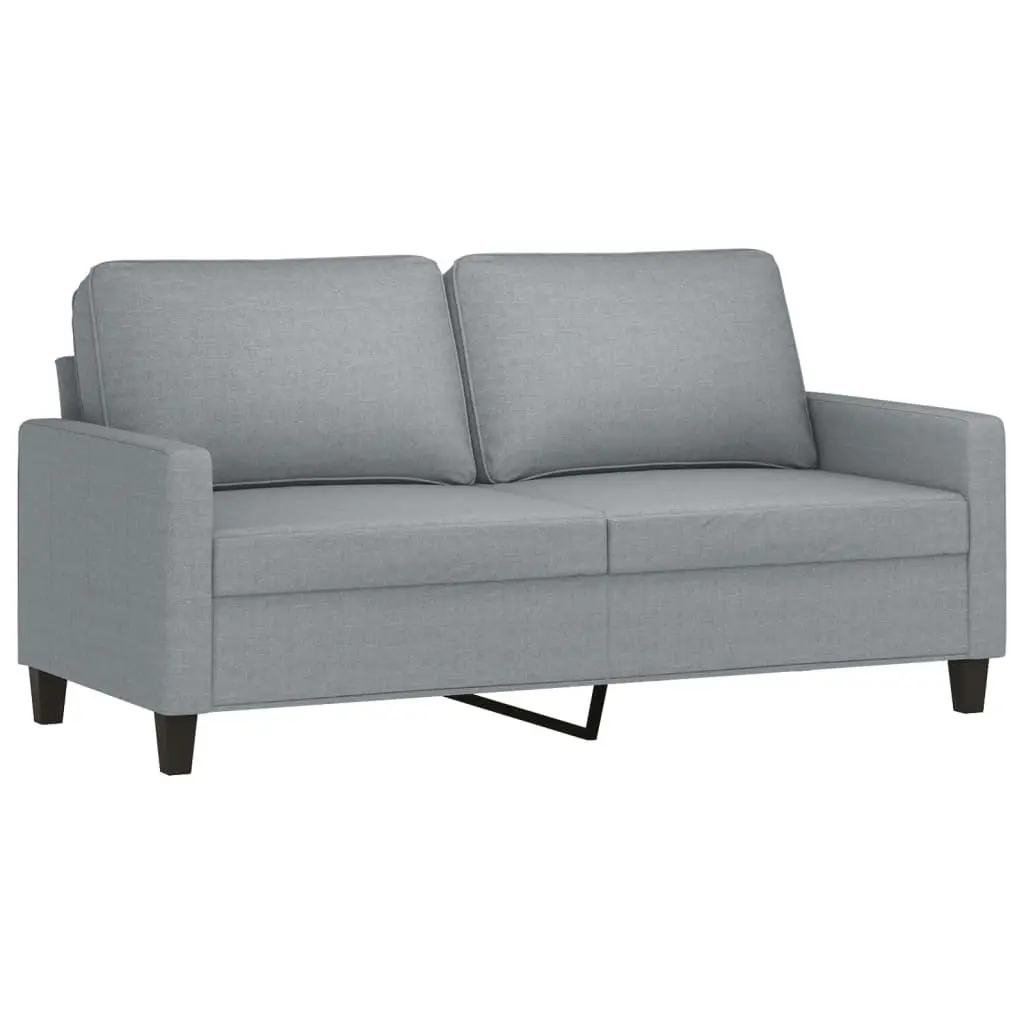 2 Piece Sofa Set with Cushions Light Grey Fabric 3201444