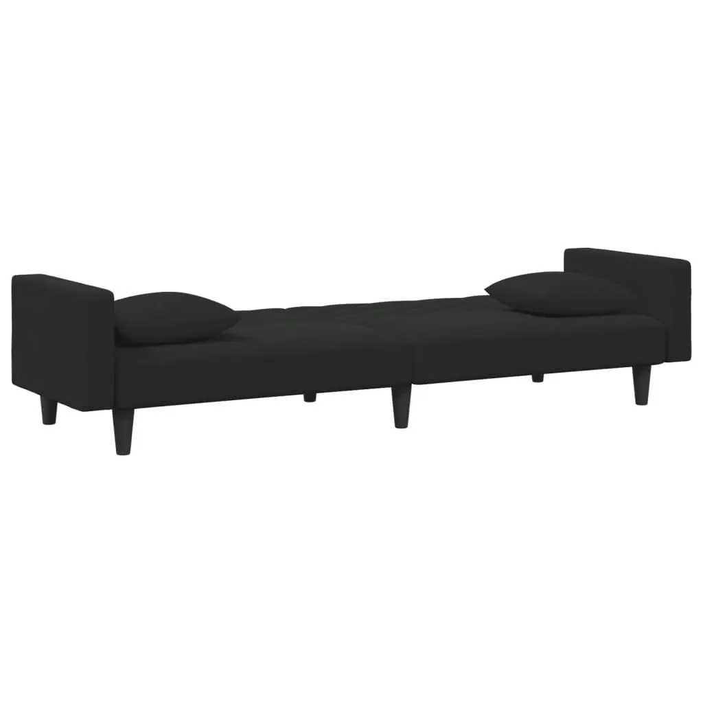 2 Piece Sofa Set with Pillows Black Velvet 3216271