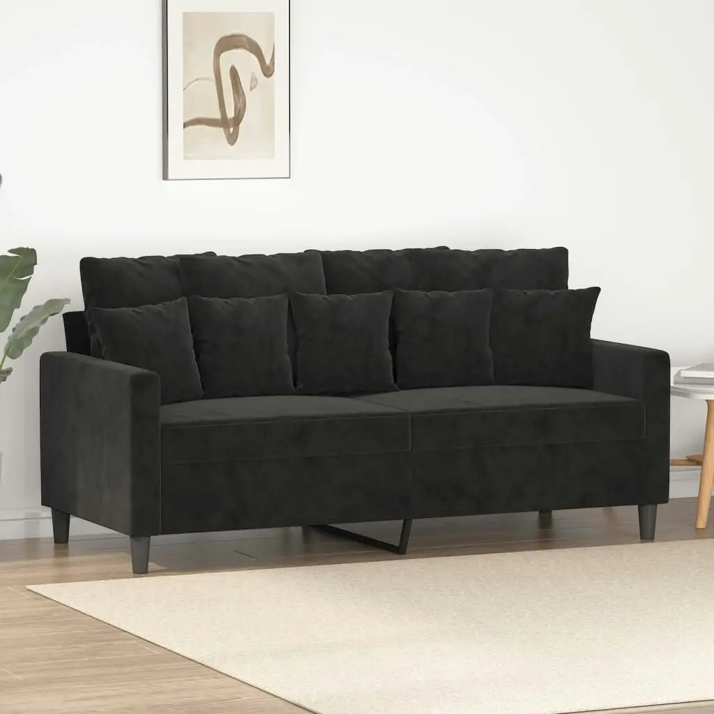 2-Seater Sofa Black 140 cm Velvet 359308