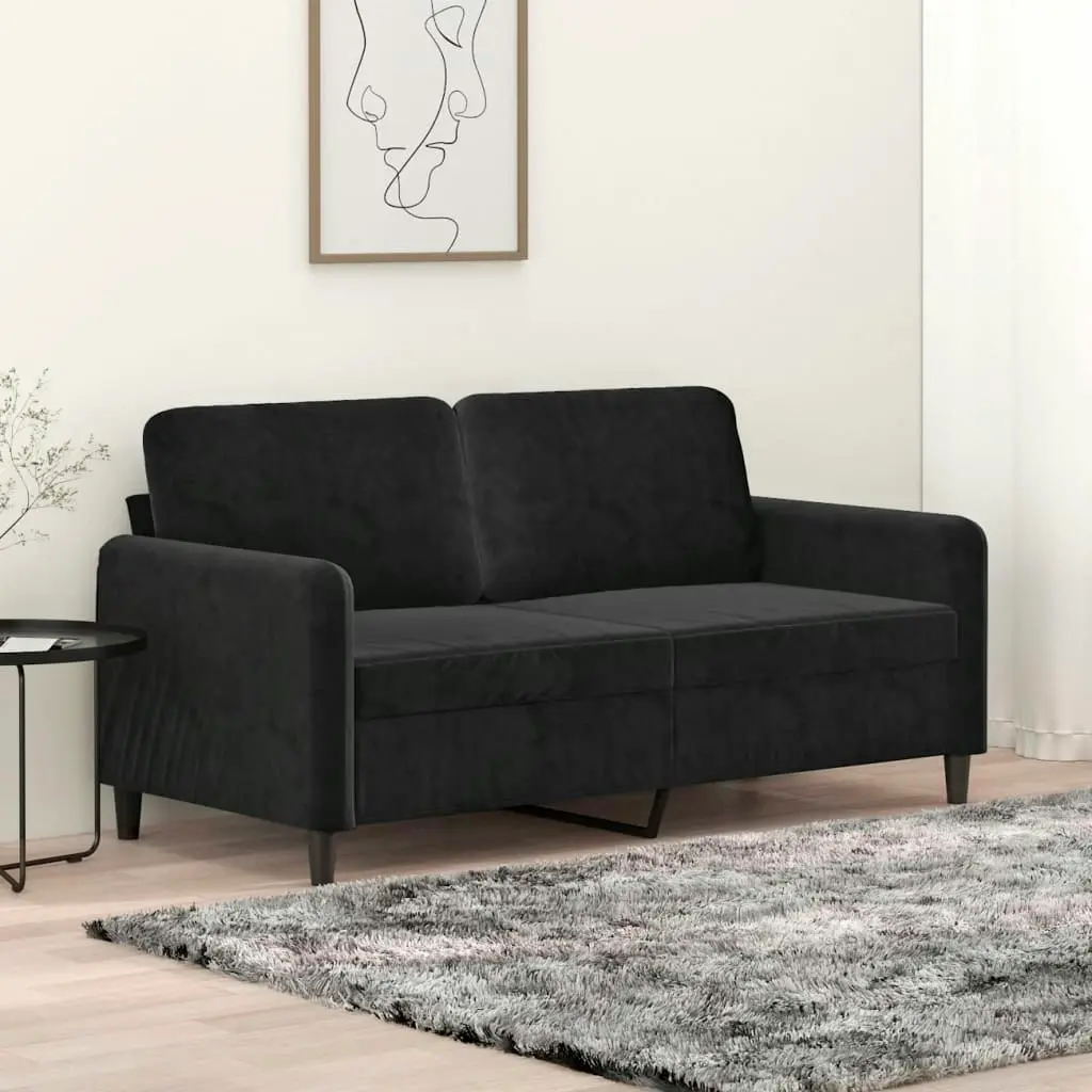 2-Seater Sofa Black 140 cm Velvet 359447