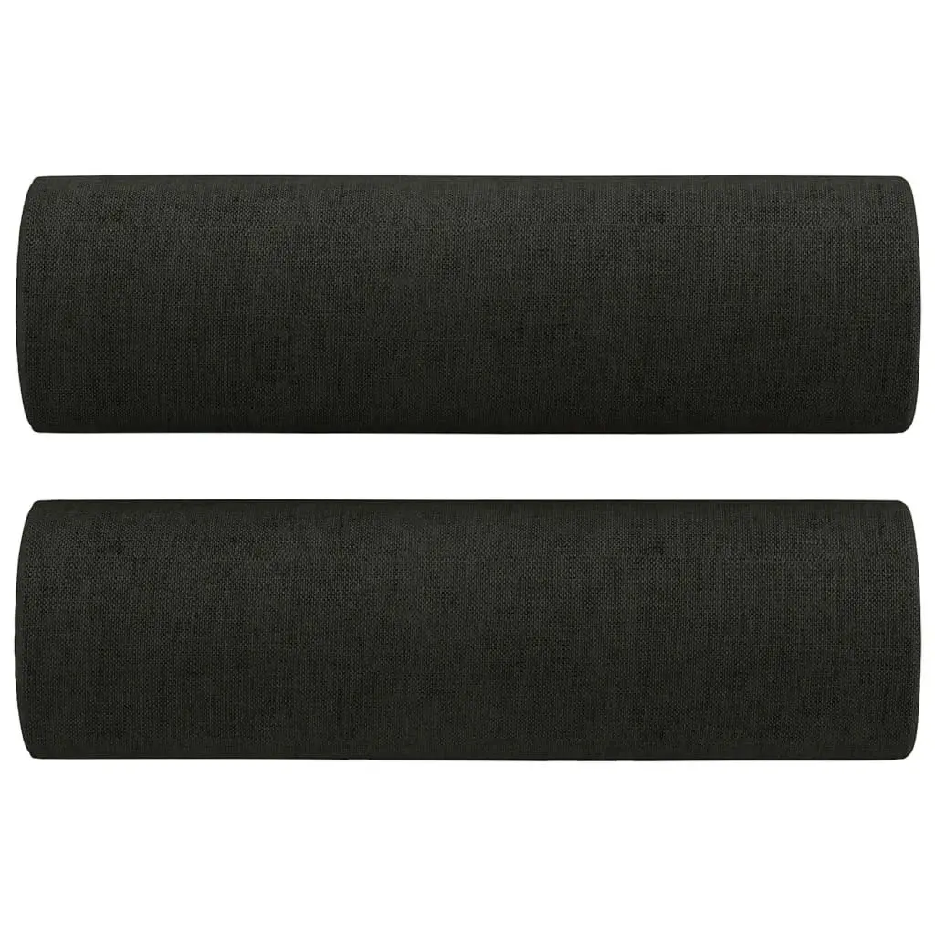 2 Piece Sofa Set with Pillows Black Fabric 3201294