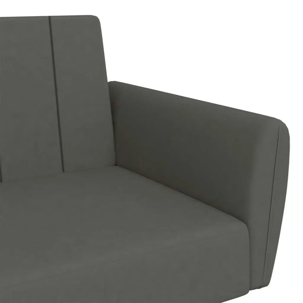 2-Seater Sofa Bed Dark Grey Velvet 375859