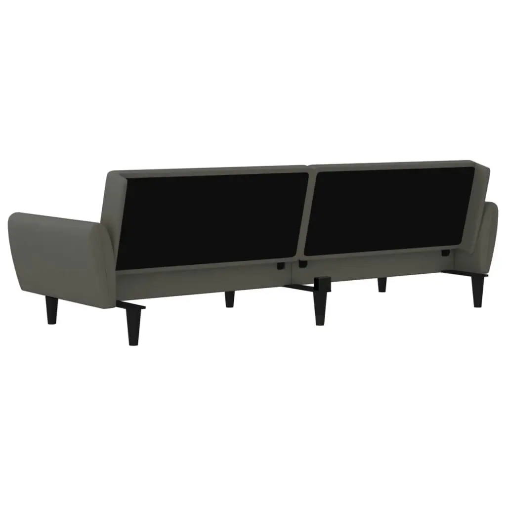 2-Seater Sofa Bed Dark Grey Velvet 375859