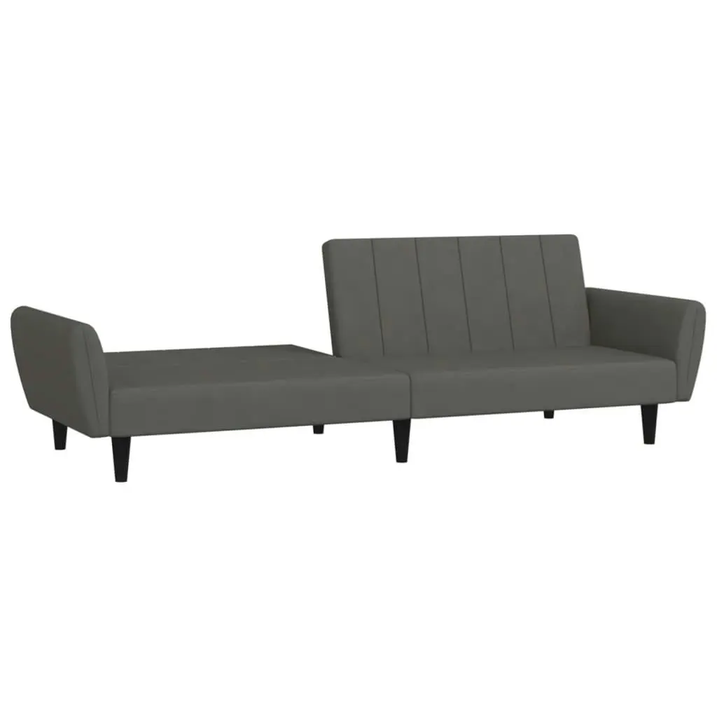 2-Seater Sofa Bed Dark Grey Velvet 375859