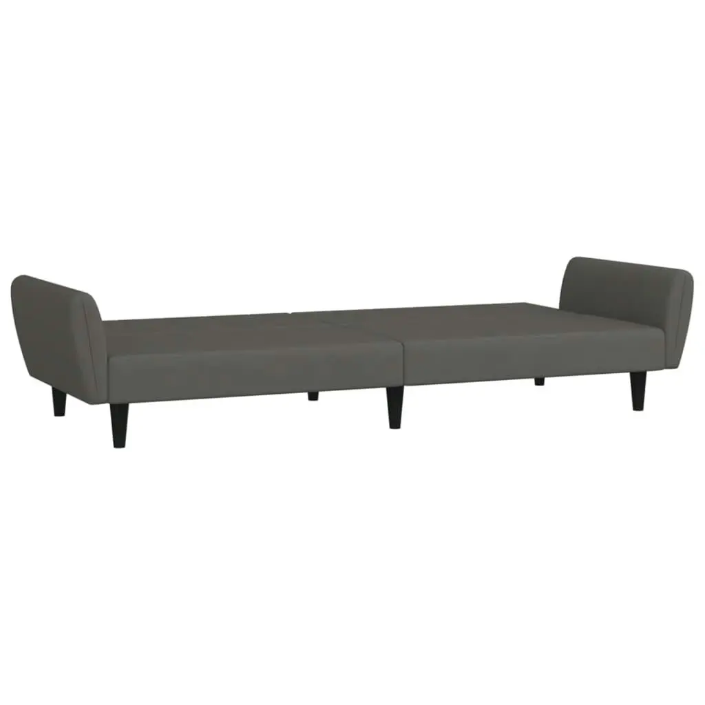 2-Seater Sofa Bed Dark Grey Velvet 375859