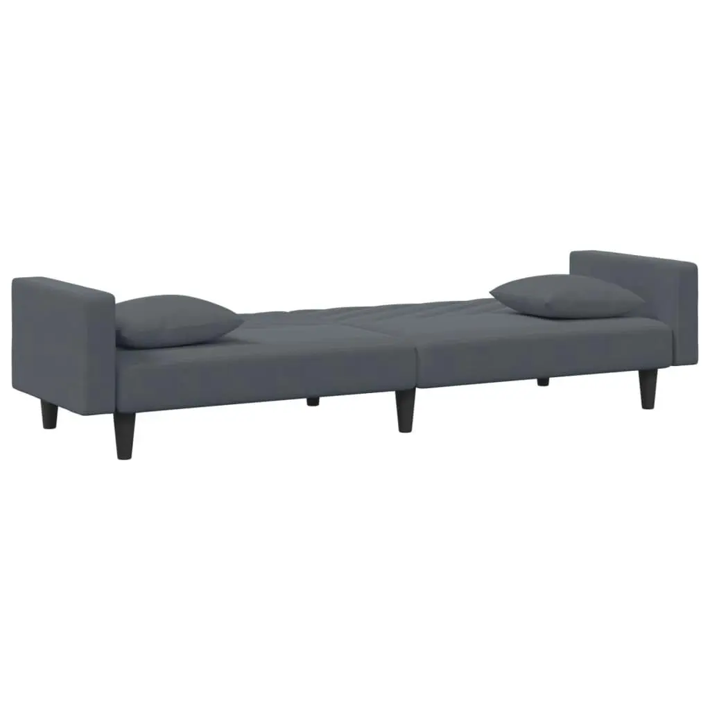 2 Piece Sofa Set with Pillows Dark Grey Velvet 3216269