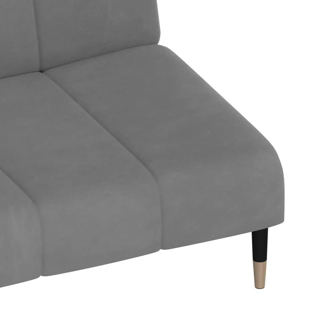 2-Seater Sofa Bed Light Grey Velvet 375874