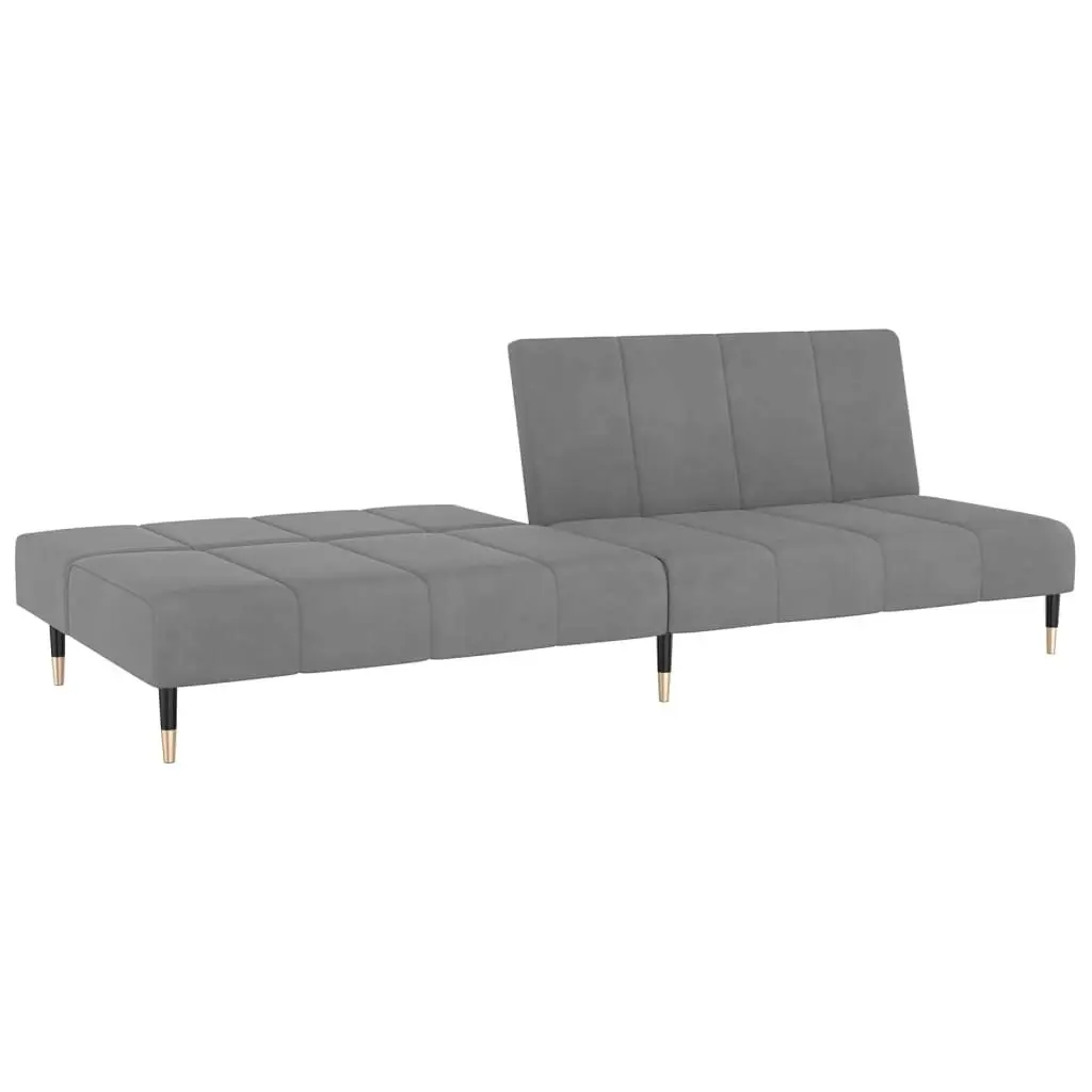 2-Seater Sofa Bed Light Grey Velvet 375874