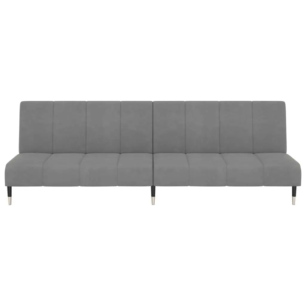 2-Seater Sofa Bed Light Grey Velvet 375874